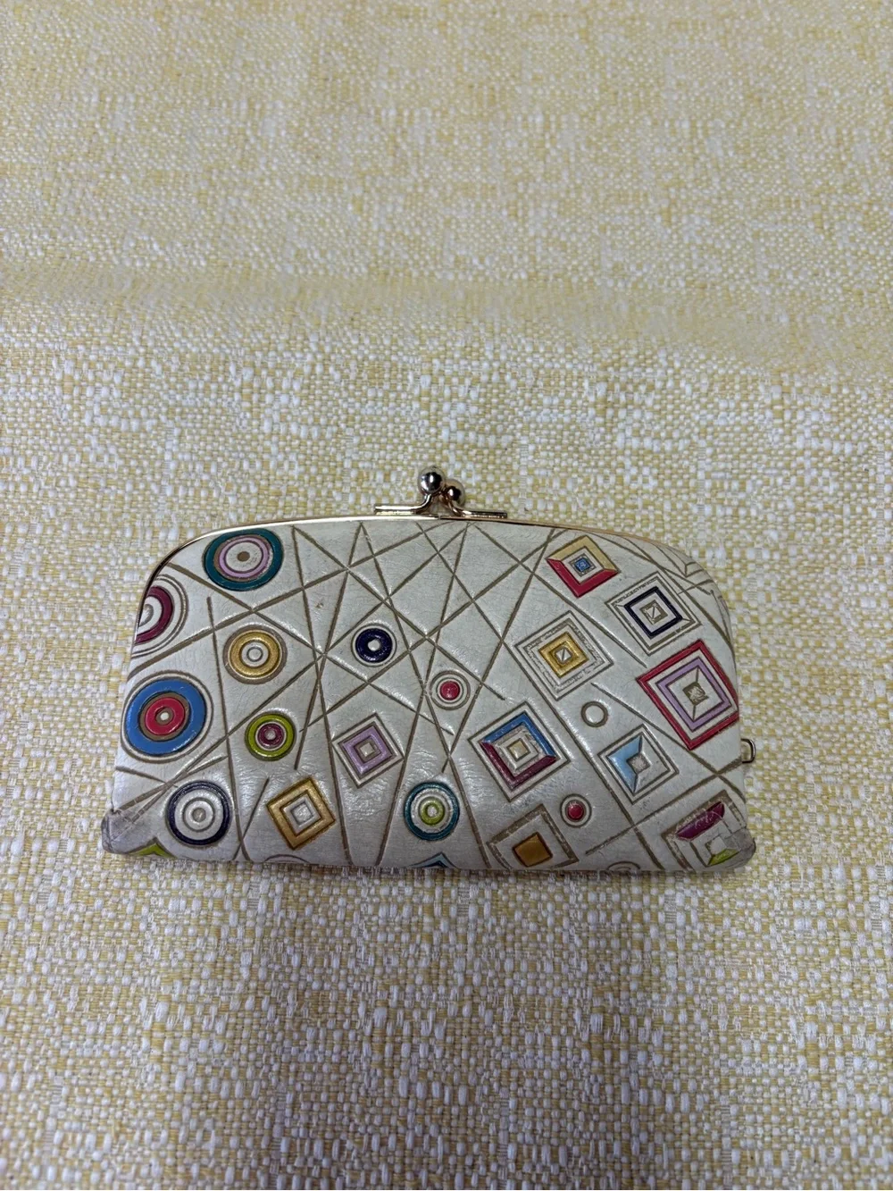 Skibur kabuki lipstick Cream Geometric Kiss-Lock Clutch. From Japan